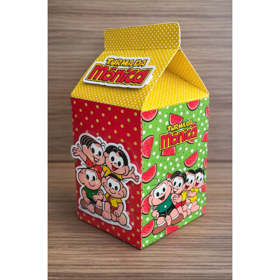 Caixinha Milk Personalizada 3D – Tema Turma Da Mônica – Pegue e Monte