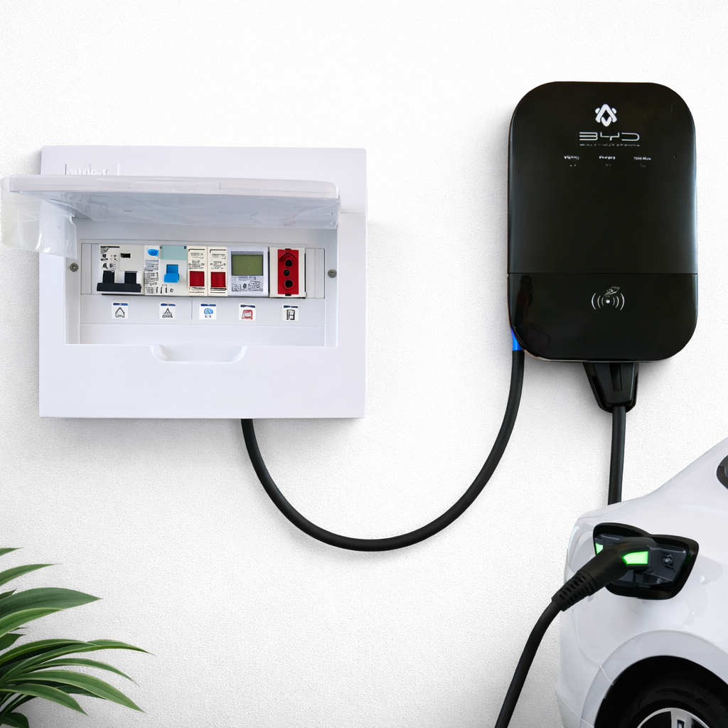 Quadro De Proteção Wallbox Com tomada 20A Kwh Carro Elétrico BYD VOLVO GWM ORA GEELY KING