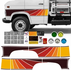 Kit Adesivo Faixa Lateral Porta Caminhão Mb 608 Colante Sticker