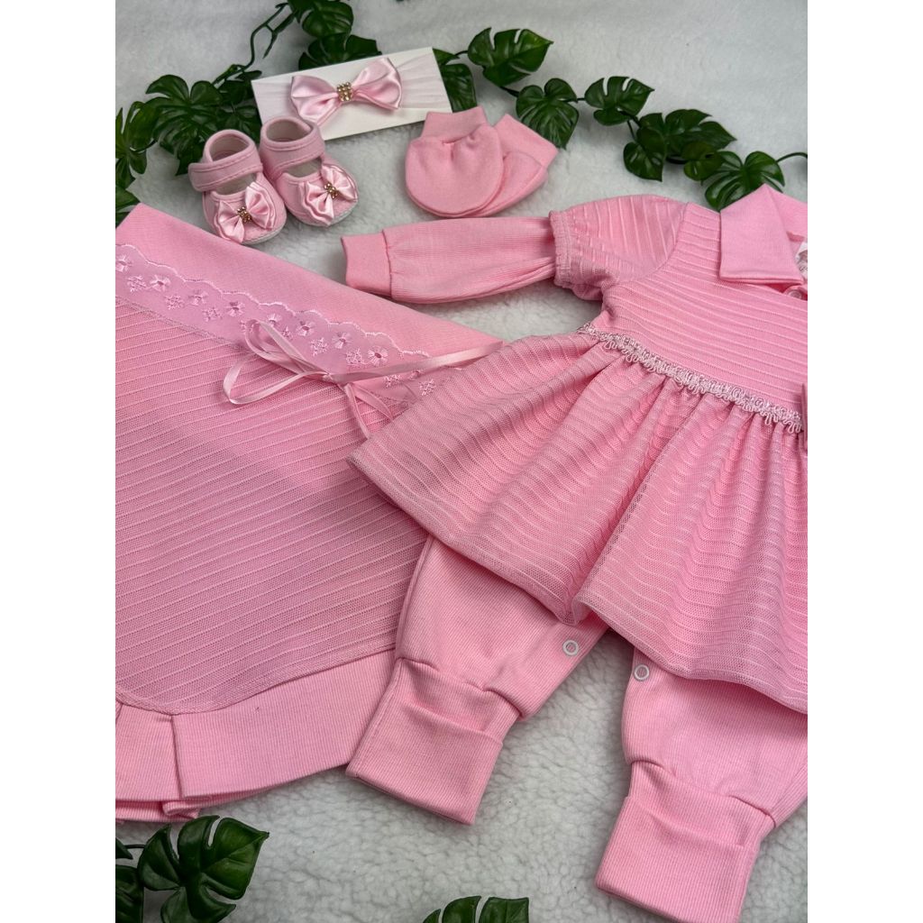 Saida Maternidade De Luxo Rosa Bebê Kit Completo em Oferta na Shopee