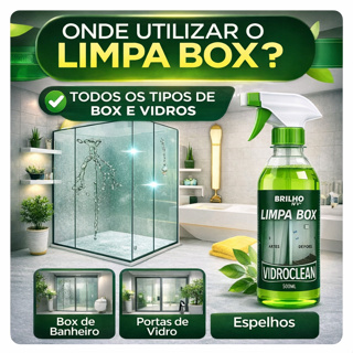 Limpa Box Vidro Banheiro Blindex 500ml - Remove Mancha de Vidros Sem Esforço - Elimina Calcário em Oferta na Shopee