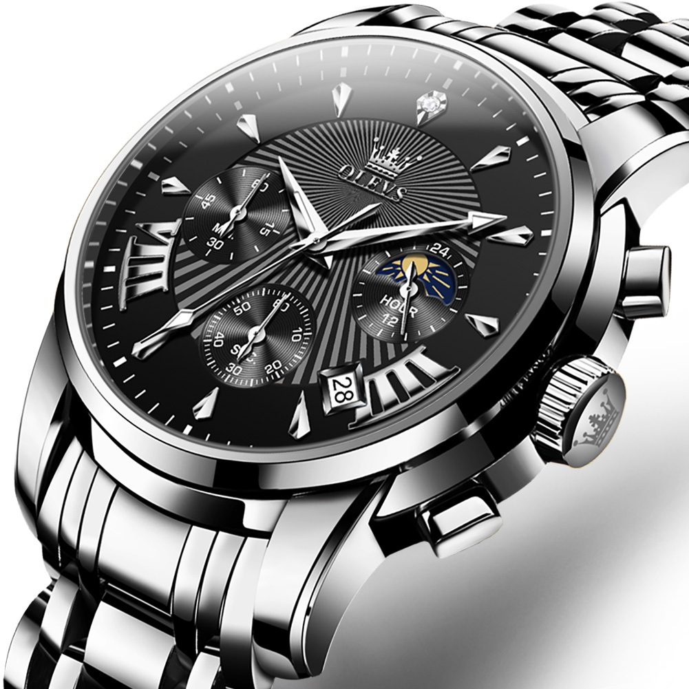 OLEVS Relógio Masculino Em Aço Inoxidável À Prova D'Água E Com Luz Para Negócios E Lazer 2892 em Oferta na Shopee