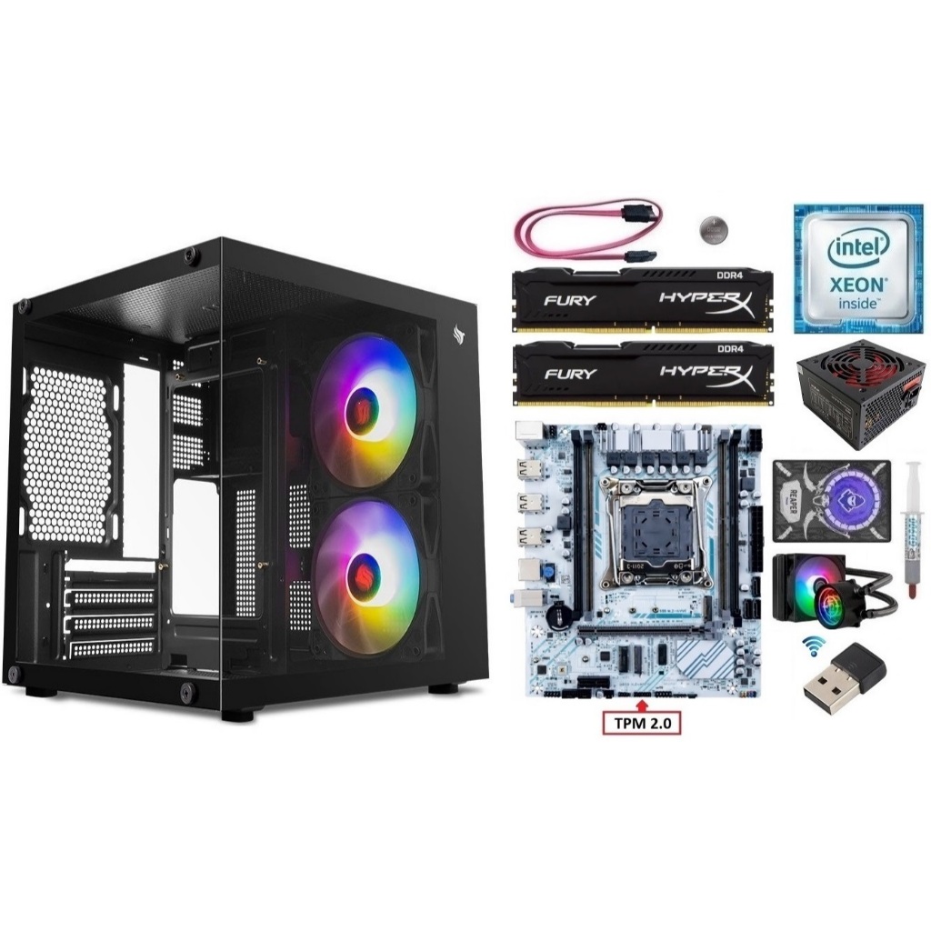 Kit Gamer X99 Xeon E5 2680 v4/ 8GB-16GB DDR4/ Gabinete + Fonte 500w + SSD + HD