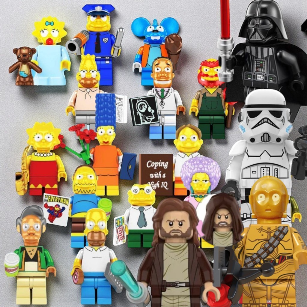 os simpsons south park star wars filme figura ação 4cm boneco blocos homer marge lisa bart flander apu krusty moe maggie