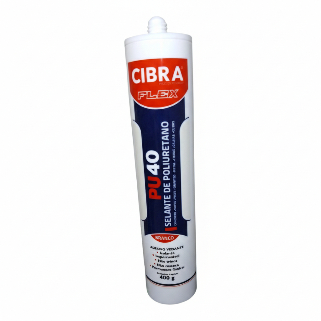 Selante PU 40 Branco 400g CibraFlex Alta Resistência Vedação Telhado Calha Construção