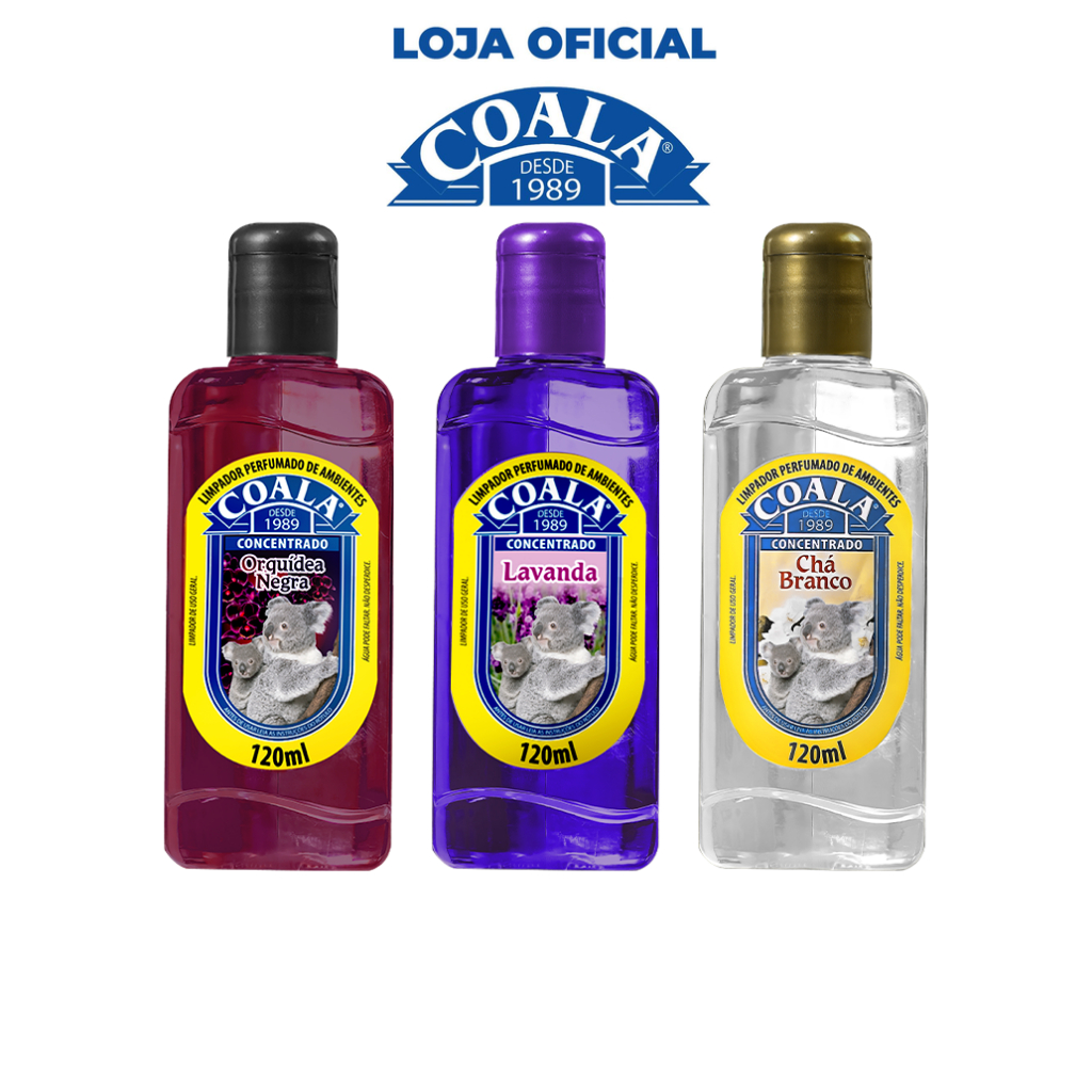 Coala Combo Limpadores 120 ml Orquídea Negra, Lavanda, Chá Branco em Oferta na Shopee