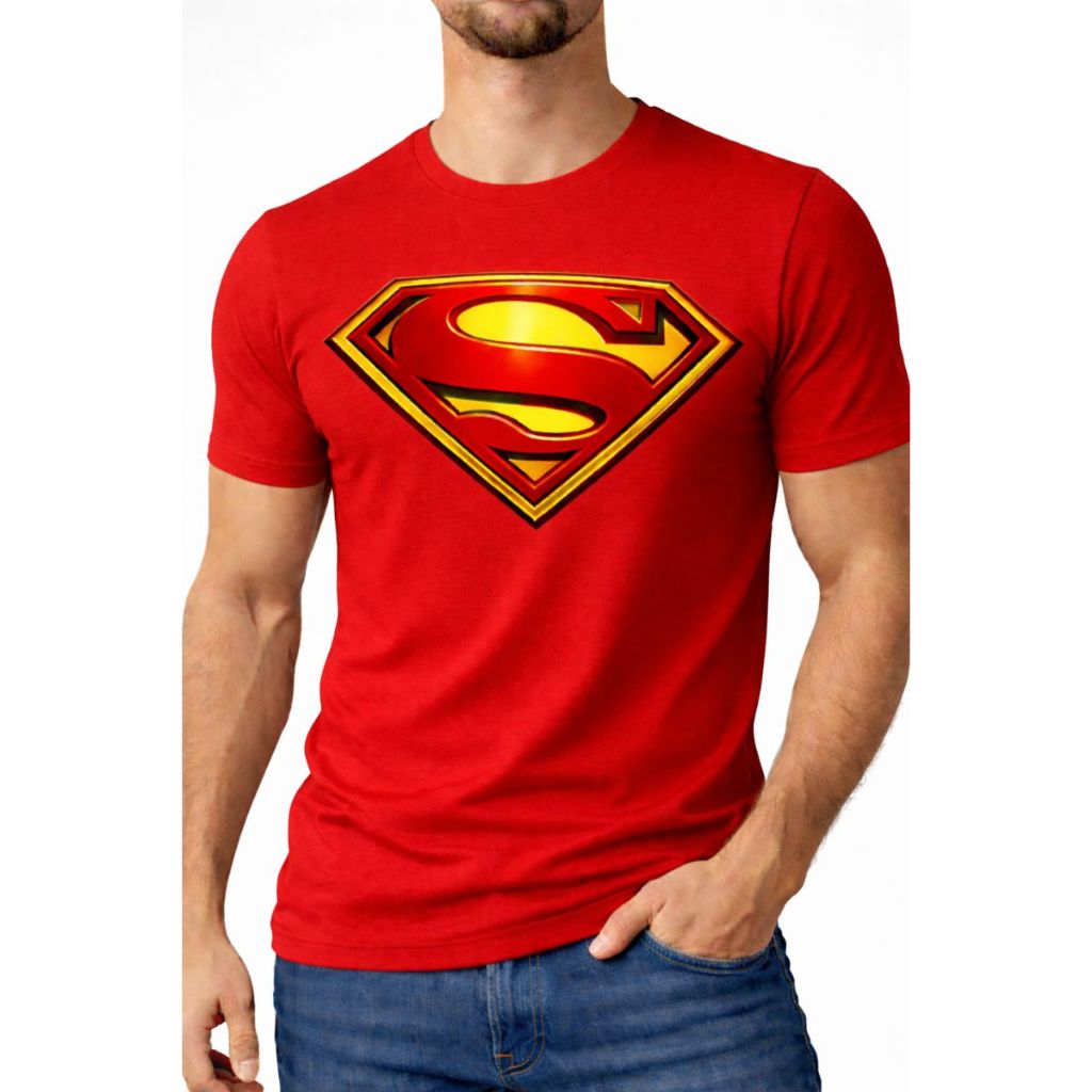 SUPER MAN CAMISA 100%ALGODÃO UNISEX MASCULINO FEMININO DIA DIA JEANS SHORT CALÇA DESENHO SUPER HOMEM