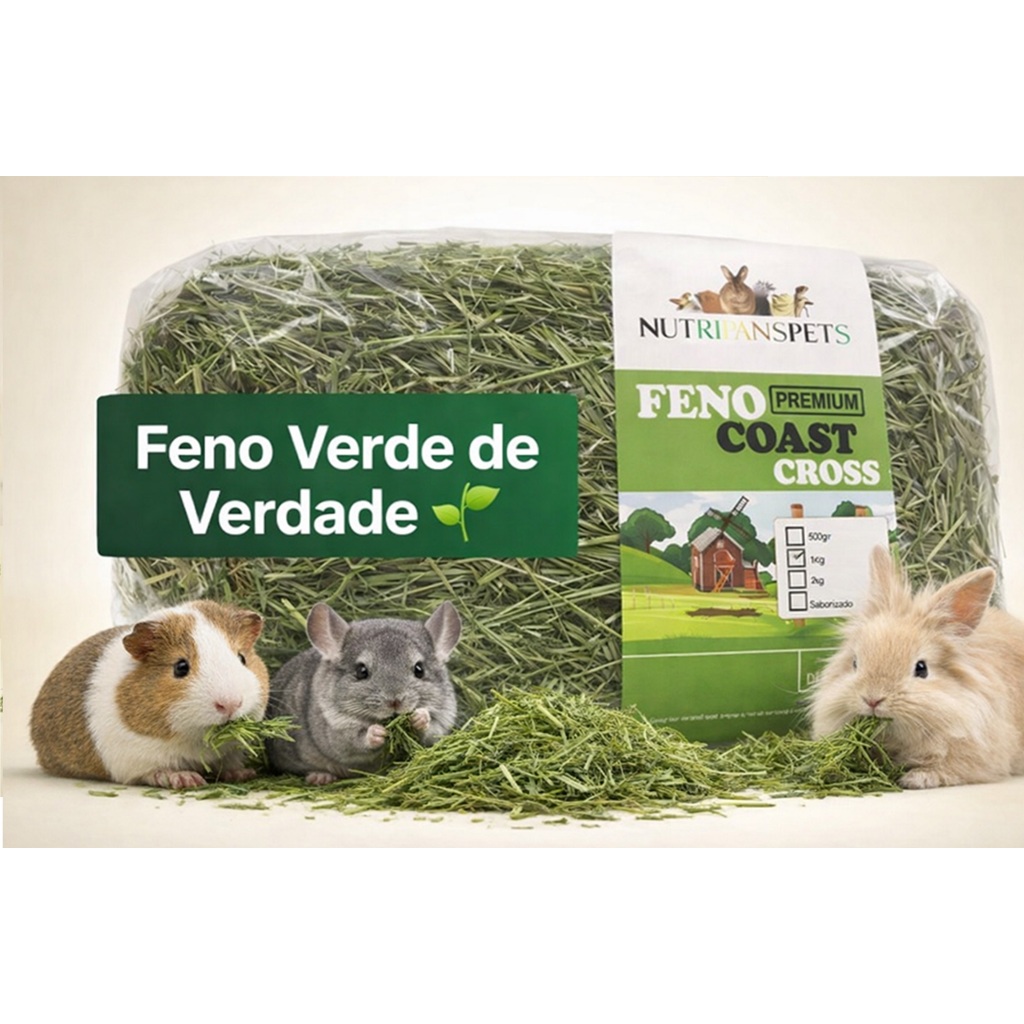 Feno NUTRIPANSPETS  Coast Croos Coelhos Porquinho India Chinchilas em Oferta na Shopee