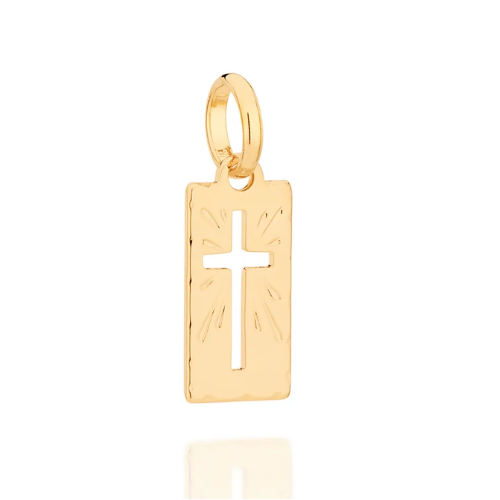 PINGENTE CRUZ BANHADO A OURO 18K - 540004