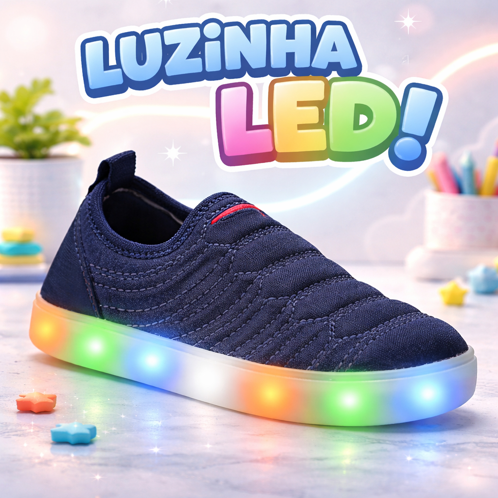 Tênis Led Infantil Menino Led Pisca Pisca Luzinha Casual Barato