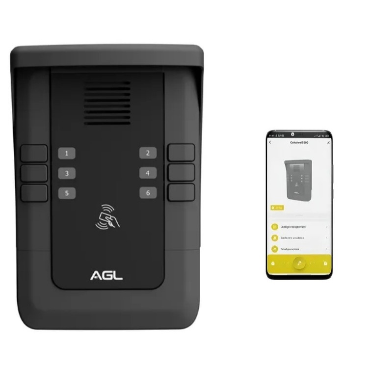 KIT PORTEIRO COLETIVO AGL S500 6 PONTOS BLUETOOTH + 6 MONOFONES (KIT INTERFONE)