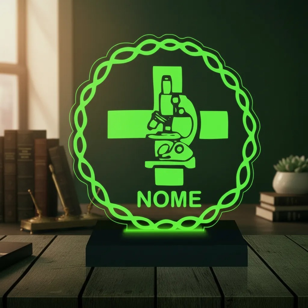 Luminária Led 3d | Biomedicina Biomédica | Abajur Presente Criativo Decoração