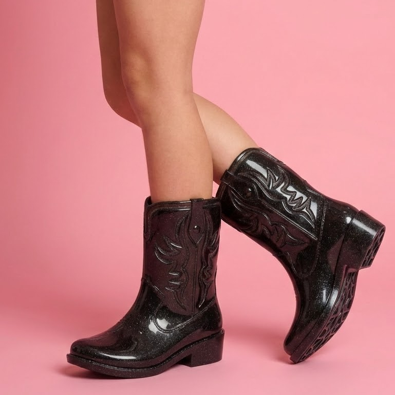 Bota Texana Infantil Menina Boiadeira Macia Botinha Cano Alto Country Rodeio Leve