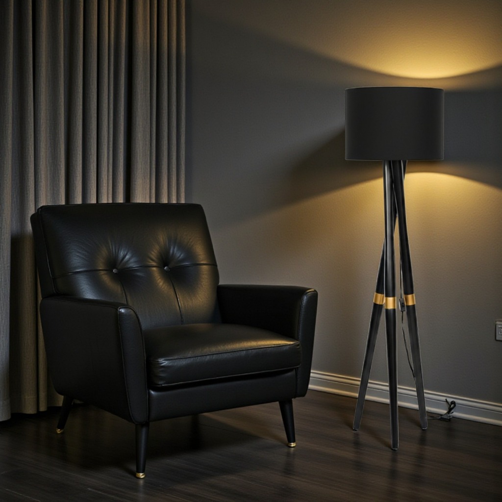 Luminária de Chão Belíssima Tripé Madeira Design Moderno Luxo Abajur Sala De Estar Quarto