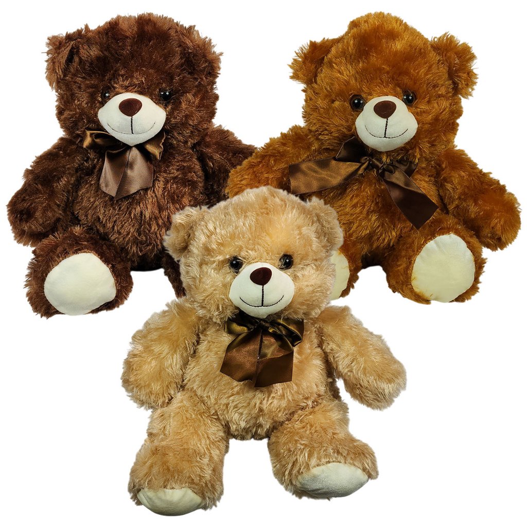 Pelúcia Urso Com Lacinho Detalhes Coração - Branco Creme Caramelo Cinza Marrom Roxo em Oferta na Shopee