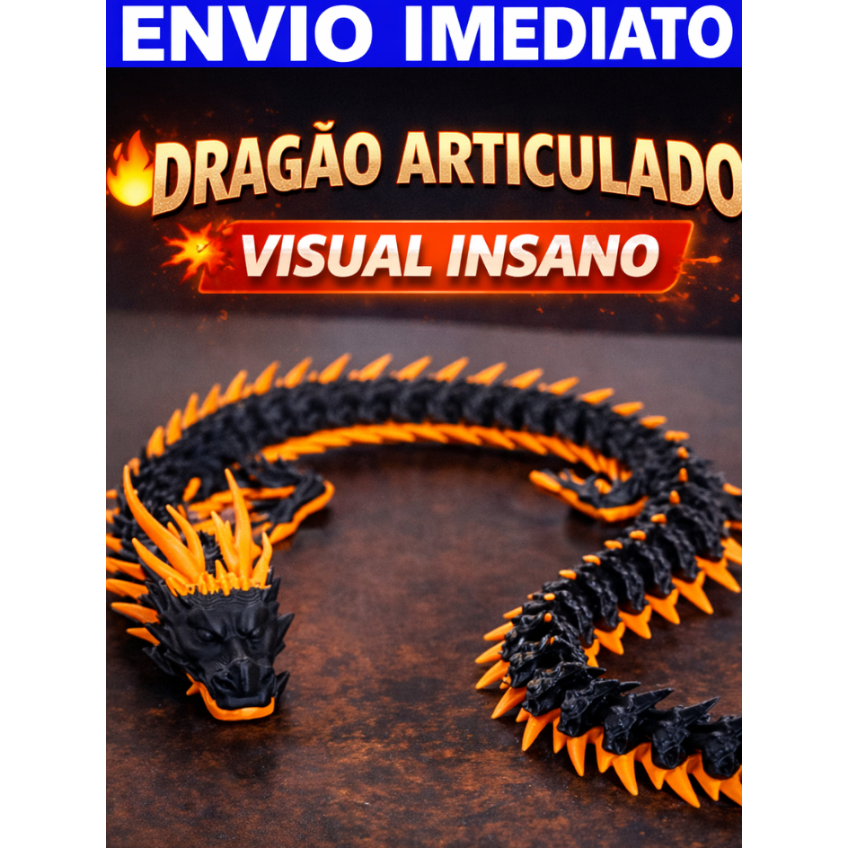 Dragão Articulado Articulado Grande Decoração Decorativo geek Colecionável Envio Imediato Autismo 42 em Oferta na Shopee
