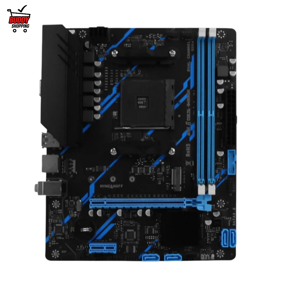 Placa Mãe Delta B450M2K AM4 Ryzen 5000 4000 3000 DDR4 64GB SSD M.2 LAN Gigabit Gamer Performance