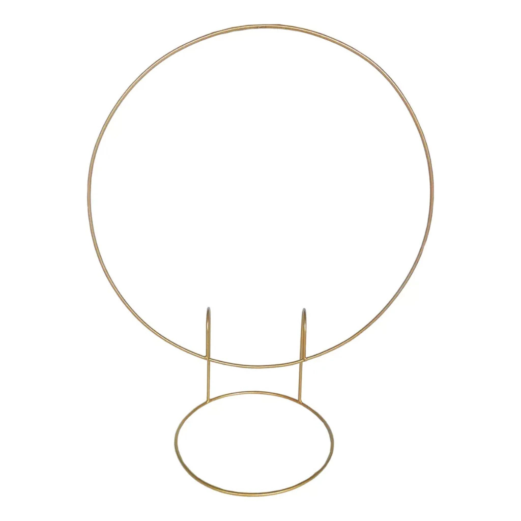 Arco De Mesa Redondo Dourado Festa Bexiga Mini 50cm