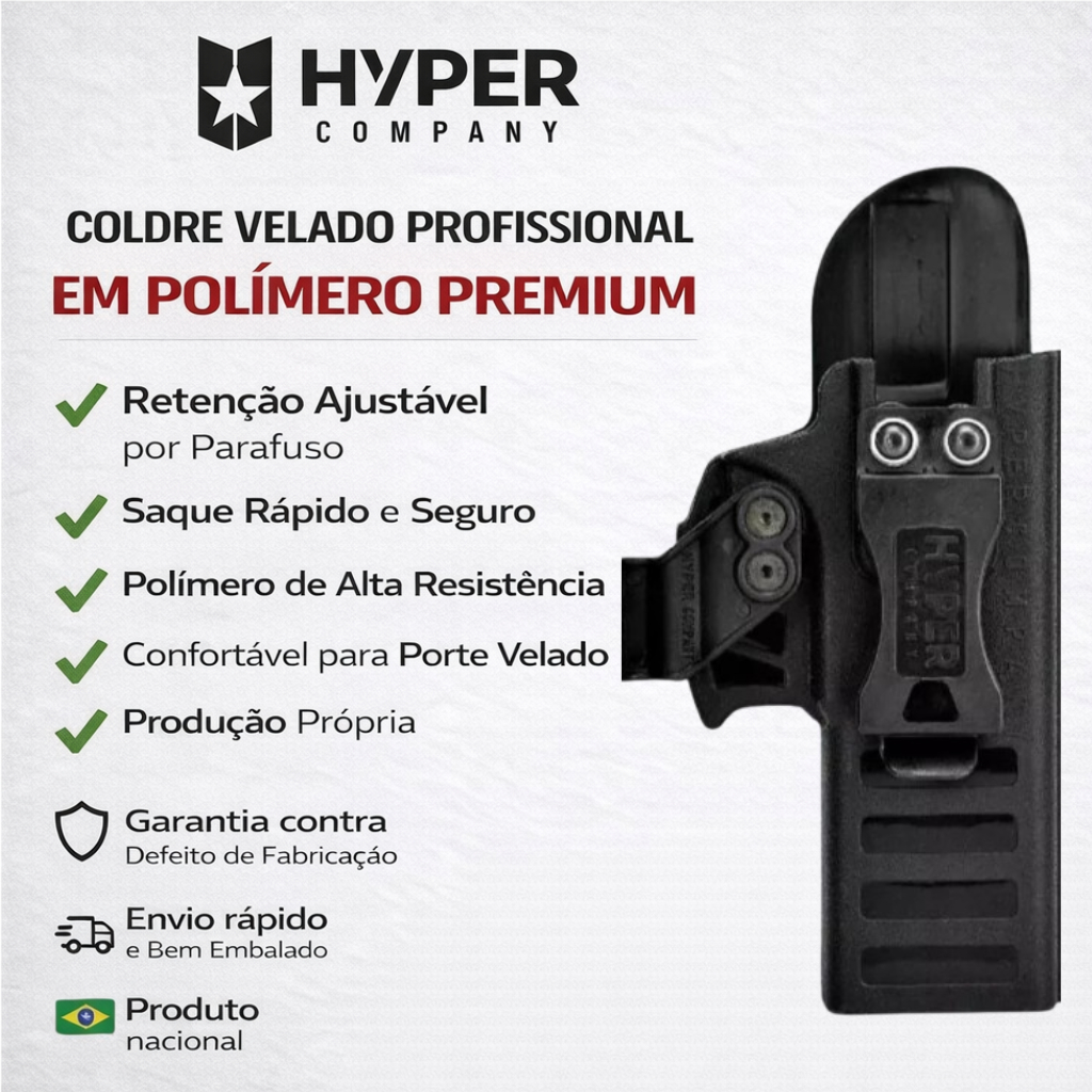 Coldre Velado Taurus Pt838 Pt840 PT809 PT940 PT24/7 Th380 Th40 Th9