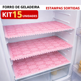 Kit C/ 15 Forros Para Forrar Prateleira de Geladeira Jogo de Toalhas PE Estampas Sortidas Decorativo em Oferta na Shopee