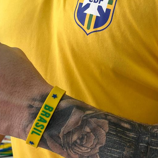 Pulseira Brasil Copa do Mundo Silicone Ajustável Torcedor Seleção Brasileira Futebol