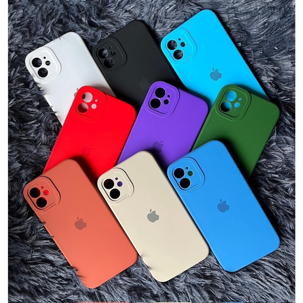Capa Case Silicone IPhone 14 14pro 14promax QUADRADA Aveludada Proteção de Câmera Alto-Relevo
