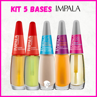 Kit 5 Bases Impala Unhas Força e Crescimento Base Recuperadora  Bomba Casco de Cavalo Vitaminada Fortalecedora em Oferta na Shopee