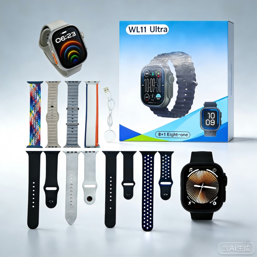 Smartwatch Inteligente relogio WL11 ultra 49mm com 8 pulseiras séries11 2026 Gps esportes unisex