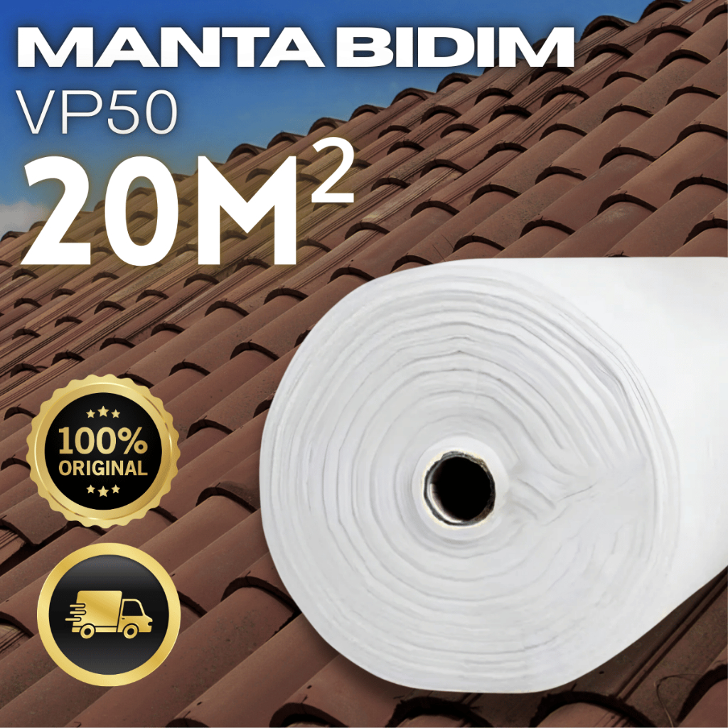 Manta Estruturante VP50 20m² Para Impermeabilização Telhado Laje Reforço Membrana Líquida