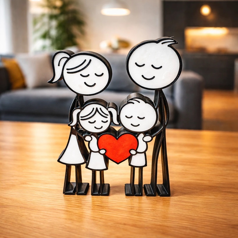 Estatueta Família Feliz 3D Decoração Moderna Presente Família Minimalista Escultura Decorativa em Oferta na Shopee