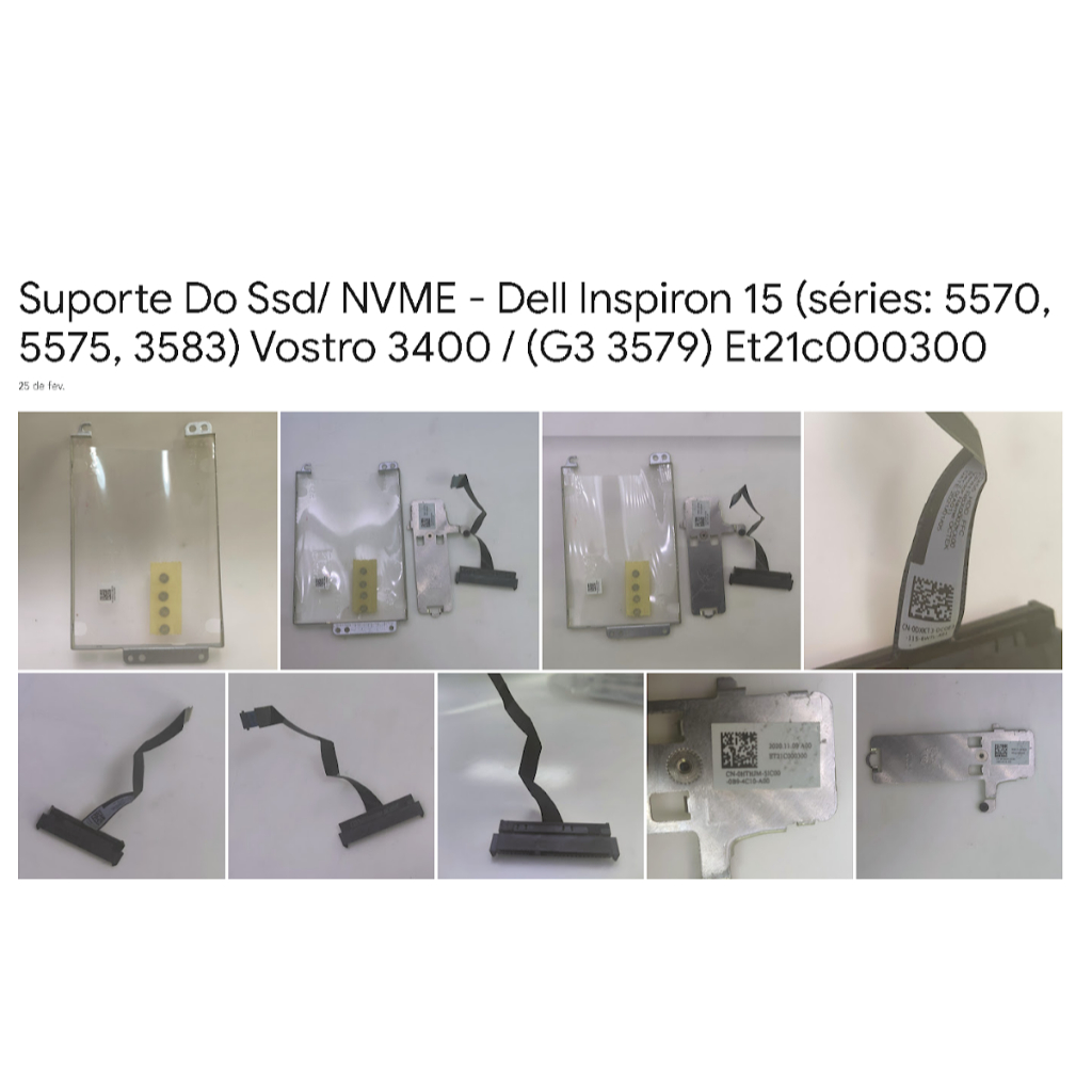 Peças e partes Suporte HD/ SSD/ NVME - Dell Inspiron 15 (séries: 5570, 5575, 3583) Vostro 3400 / (G3 3579) Et21c000300