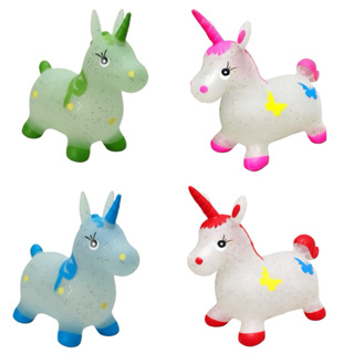 Cavalinho Upa Upa Unicórnio Com Som E Led Inflável Glitter Pula Pula Com Música Cores em Oferta na Shopee