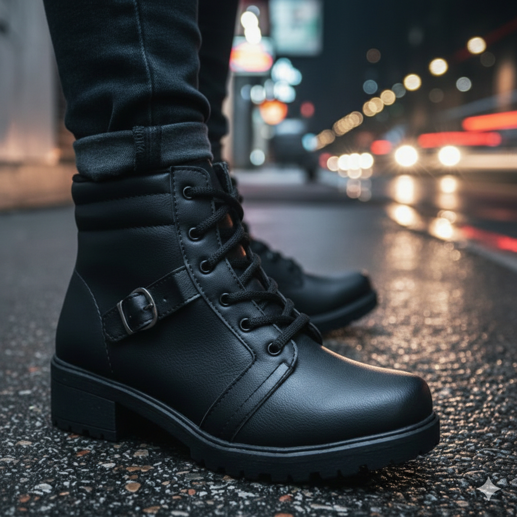 Coturno Feminino Napa Bota Cano Médio Confortável Solado Tratorado Moderno e Casual Promoção em Oferta na Shopee