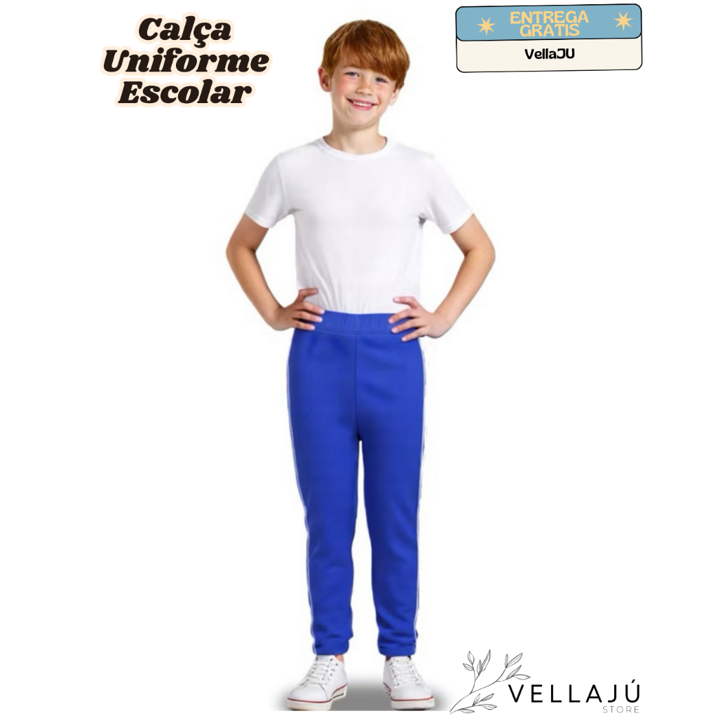 Calça Uniforme Escolar Helanca Infantil Unissex