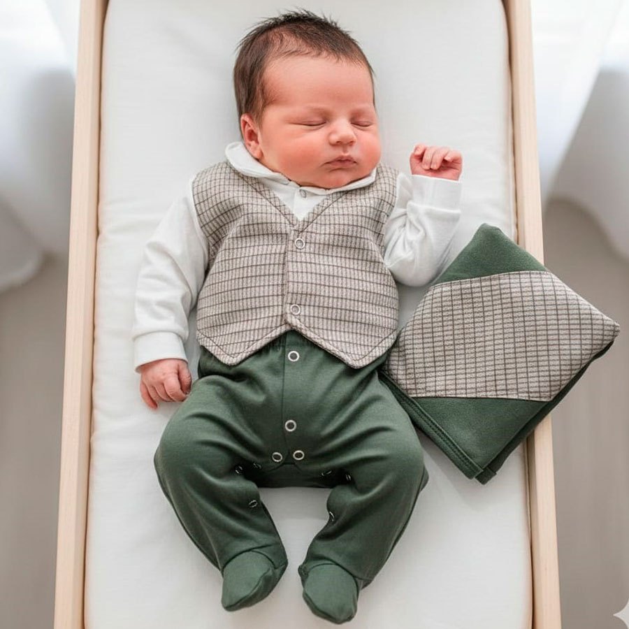 Saída de Maternidade Bebê Menino Sonho Meu Miguel 02 Peças Tam P