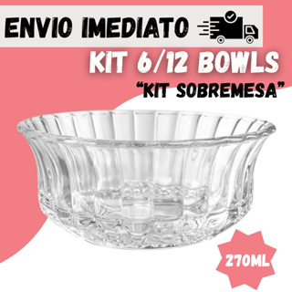 Conjunto de Tigelas de Vidro com 6 Peças Para Sobremesa Luxo com Acabamento Sofisticado em Oferta na Shopee