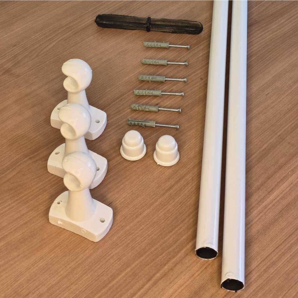 Kit Varão de cortina 2 Metros de Aço Revestido 2 Parafusos 19mm e 28mm  – Completo em Oferta na Shopee