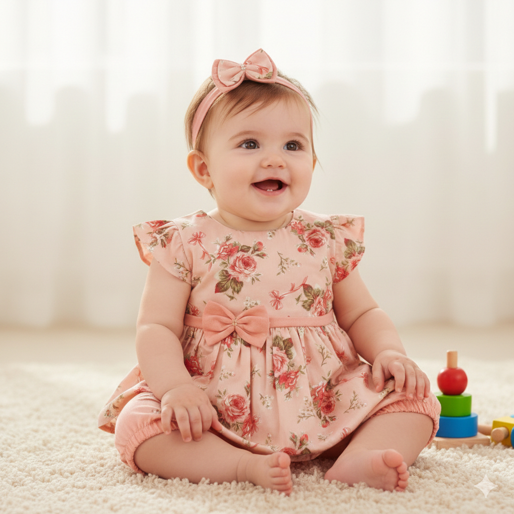 Macacão Bebê Menina Macaquinho Floral Primavera/Verão Fresquinho Roupa de Bebê Menina em Oferta na Shopee