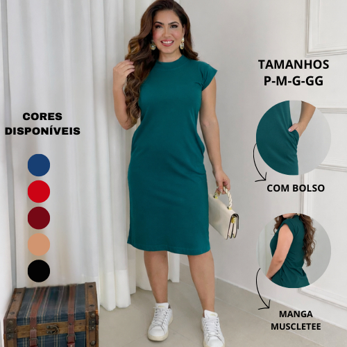 Vestido Feminino Muscle Tee 100% Algodão Premium Manga Curta Super Confortável em Oferta na Shopee