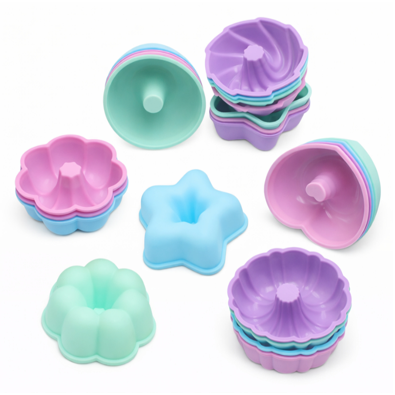 Formas de Silicone Coloridas Bolo Muffin Cupcake Pudim Donuts Kit 6 Unidades Forminhas Molde em Oferta na Shopee