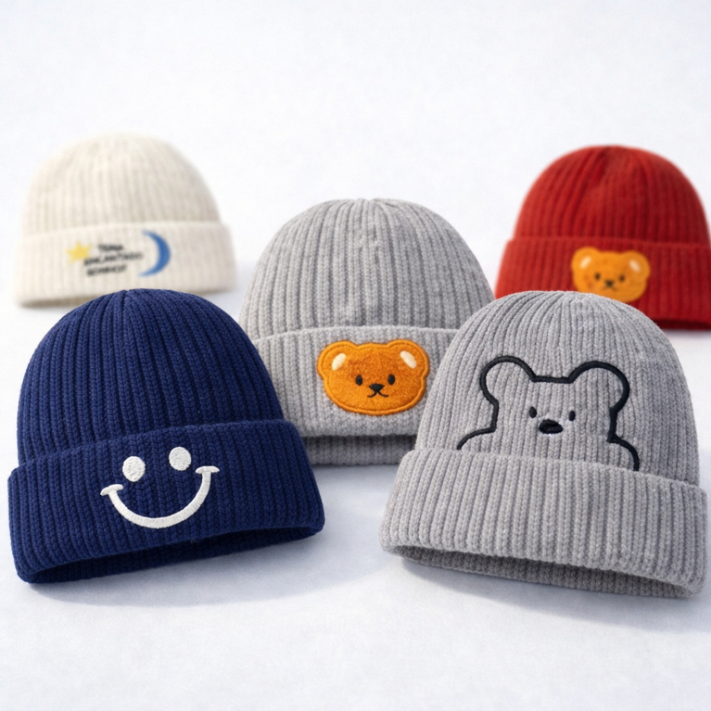 Touca De Frio Gorro 3-5 Anos Boina Menino Unissex Touca Forrada Acessório Infantil