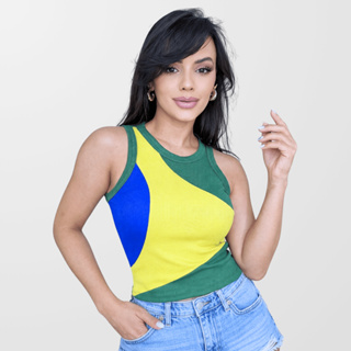 Regata Feminina Brasil Ribana Premium Canelada Blusa Básica Moda Blogueira em Oferta na Shopee