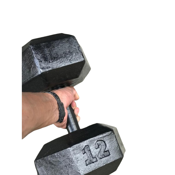 Halter de 12kg - Halter sextavado de cimento sem acabamento- Unidade - Treino em casa