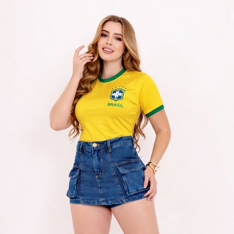 SHORT SAIA CARGO BOLSO FOFO JEANS 100% SHORT Brasil Copa do Mundo em Oferta na Shopee