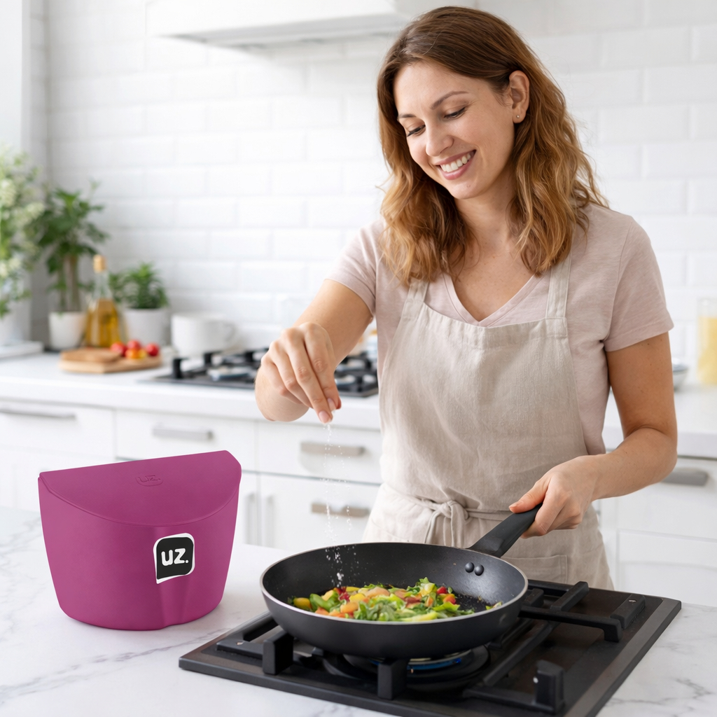 Saleiro Porta Sal Temperos Condimentos Com Tampa 500ml Bancada Cozinha UZ145 Magenta Lilás UZ Utilidades