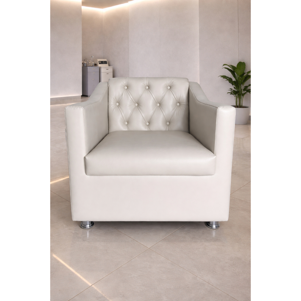 Poltrona Retrô Capitonê Courino Recepção Salão de Beleza Estética Clinica em Oferta na Shopee