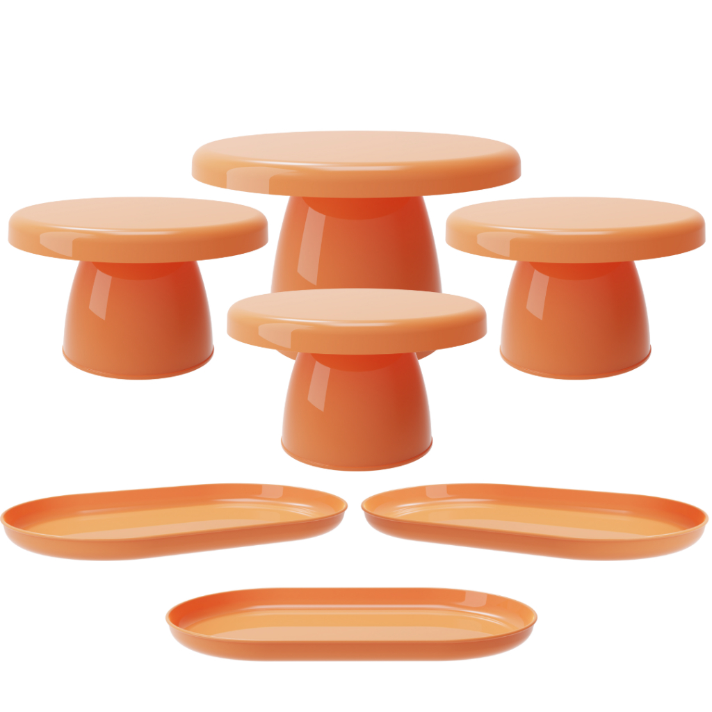 Kit Festa 1 Boleira Cake Popi 18cm 3 Mini Cake Popi e 3 Bandejas Popi em Oferta na Shopee