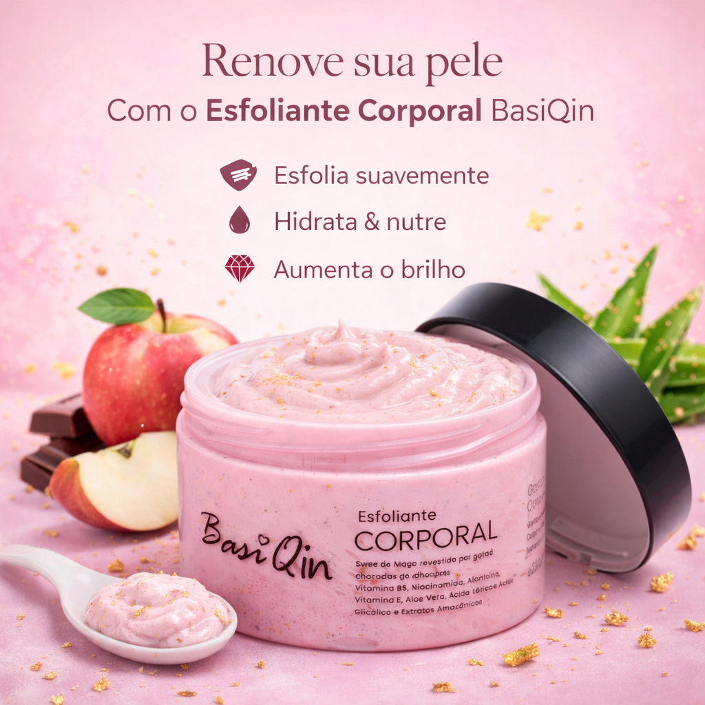 Esfoliante Corporal Apple Dreams Basi Qin - Pele Renovada, Macia e Perfumada
