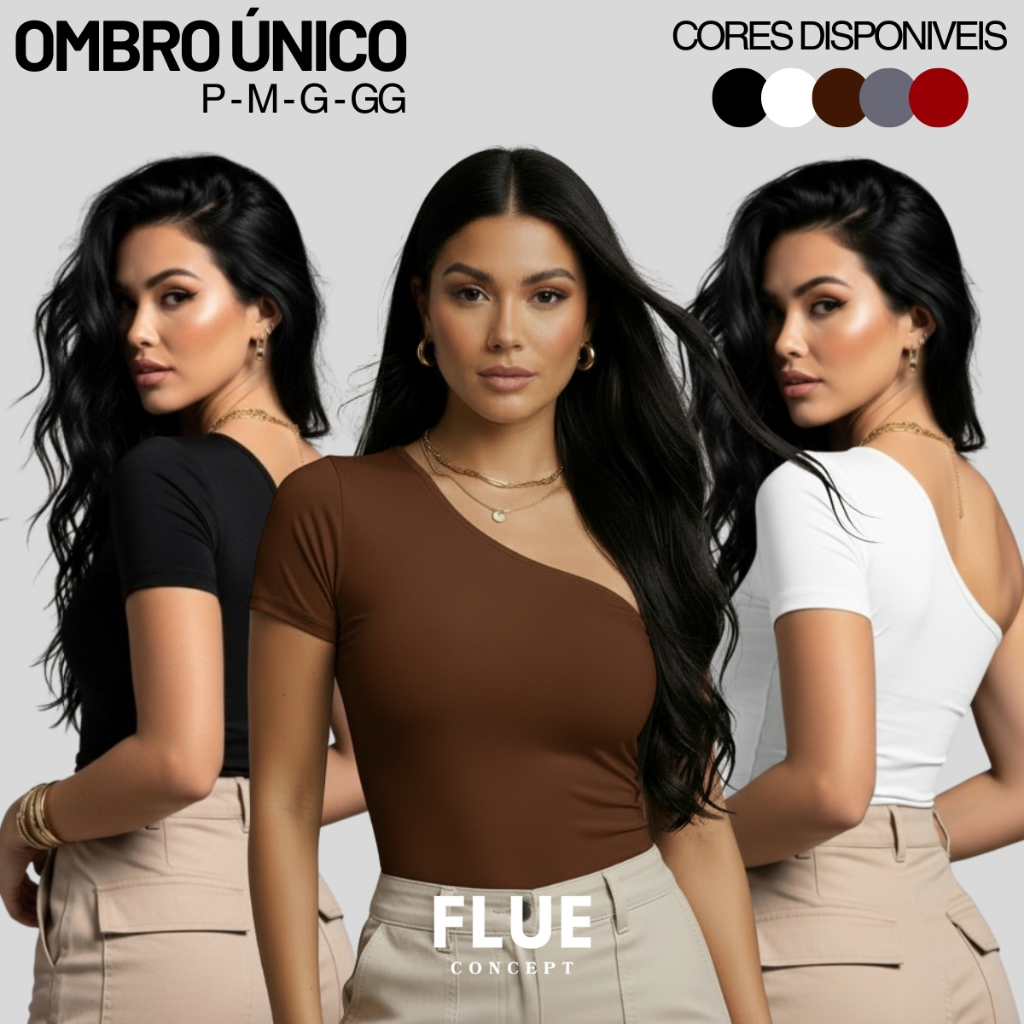 Blusa Ombro Único Mula Manca Dupla Face Y2K Suplex Premium Forro Duplo Feminina Casual P M G GG em Oferta na Shopee