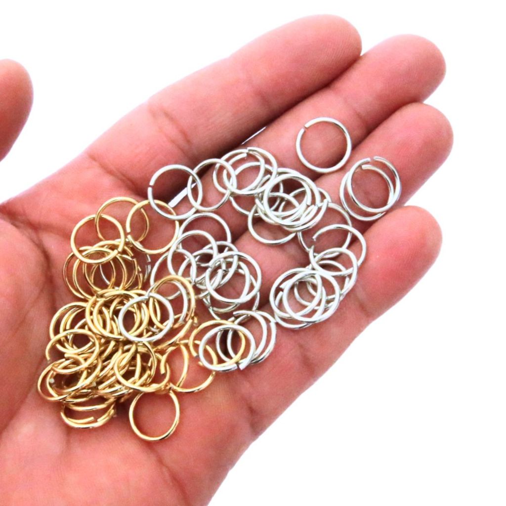 Argolinhas para Trança Box Braids Pacote com 120 Unidades Misturado Cor Prata e Dourado